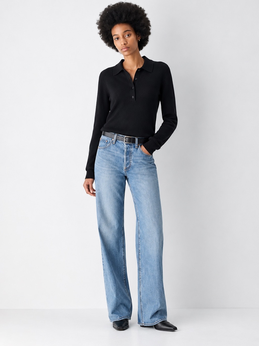 Aritzia Denim Forum the 90’s Vintage mid-rise wide leg jeans , sz : 27
